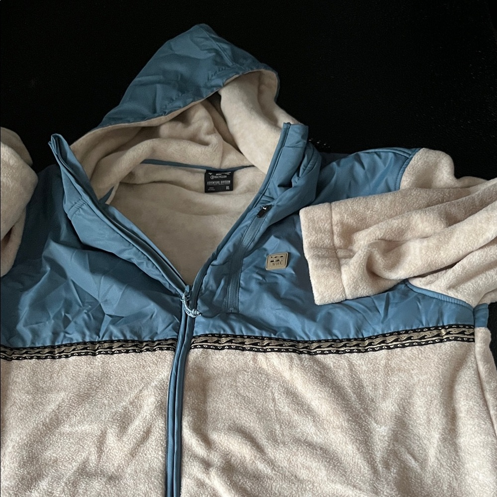 Billabong Blue and Cream Hooded Jacket